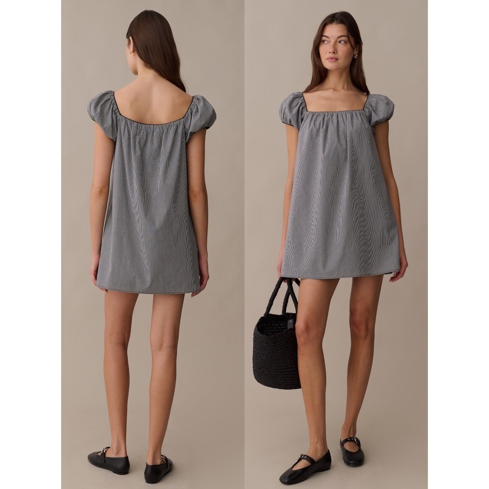 NWT Kourt Nya Cotton Mini Dress in Black Gingham - Size XS